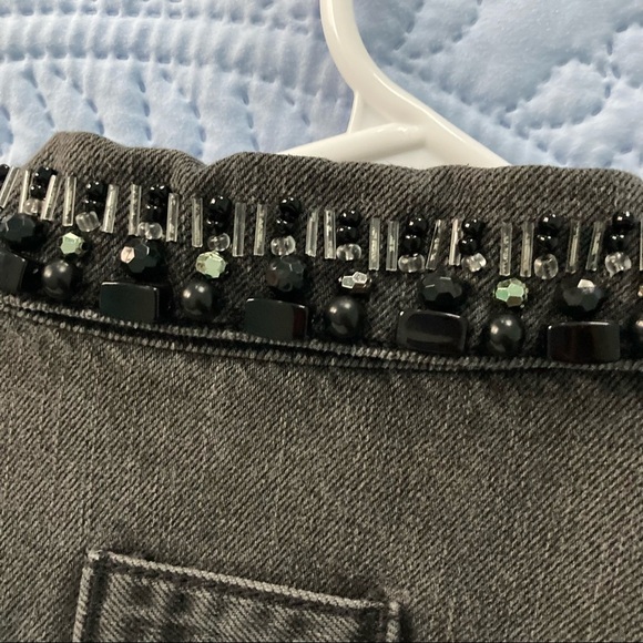 CAbi Distressed Black Jean Jacket Size M - Picture 8 of 10